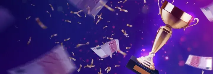 Banner tornei Stellare casino con coppa dorata